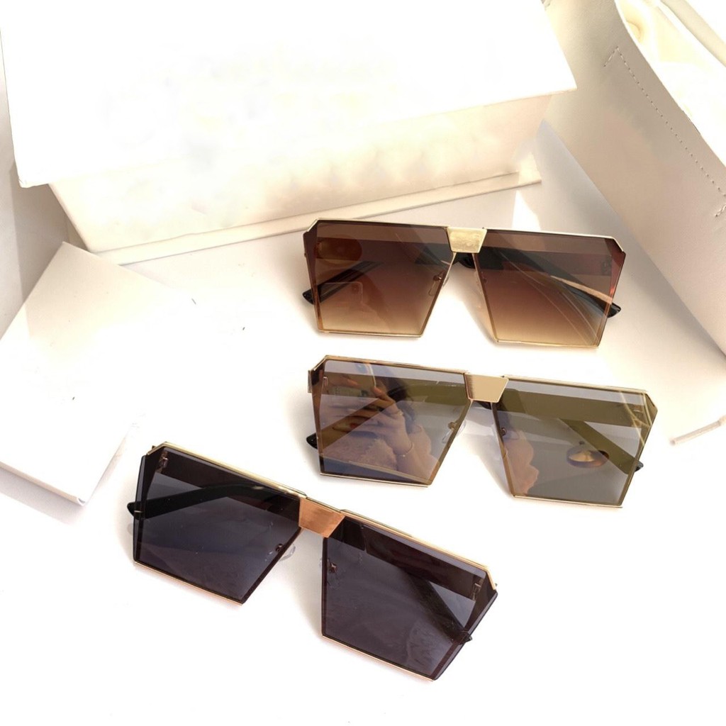 Kính thời trang nam nữ gọng vuông dáng phẳng siêu hot - Mắt kính mát chống UV đi nắng, đi biển JJBD237 - Tặng kèm hộp