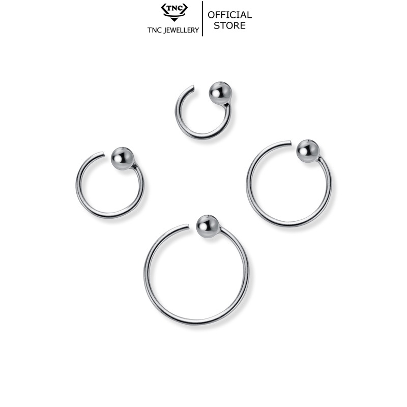 Bông Tai Bạc Ý 925 Tròn Bi Nhiều Size Cao Cấp - Trang Sức TNC JEWELLERY