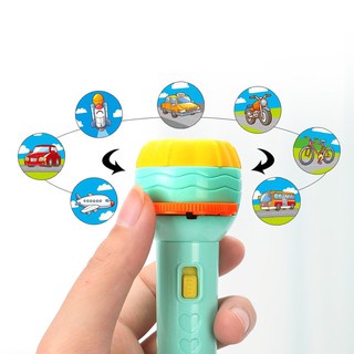 Đèn pin chiếu hình cho bé 24 hình động vật nhân vât hoạt hình, đồ chơi 3D kể chuyên cho bé