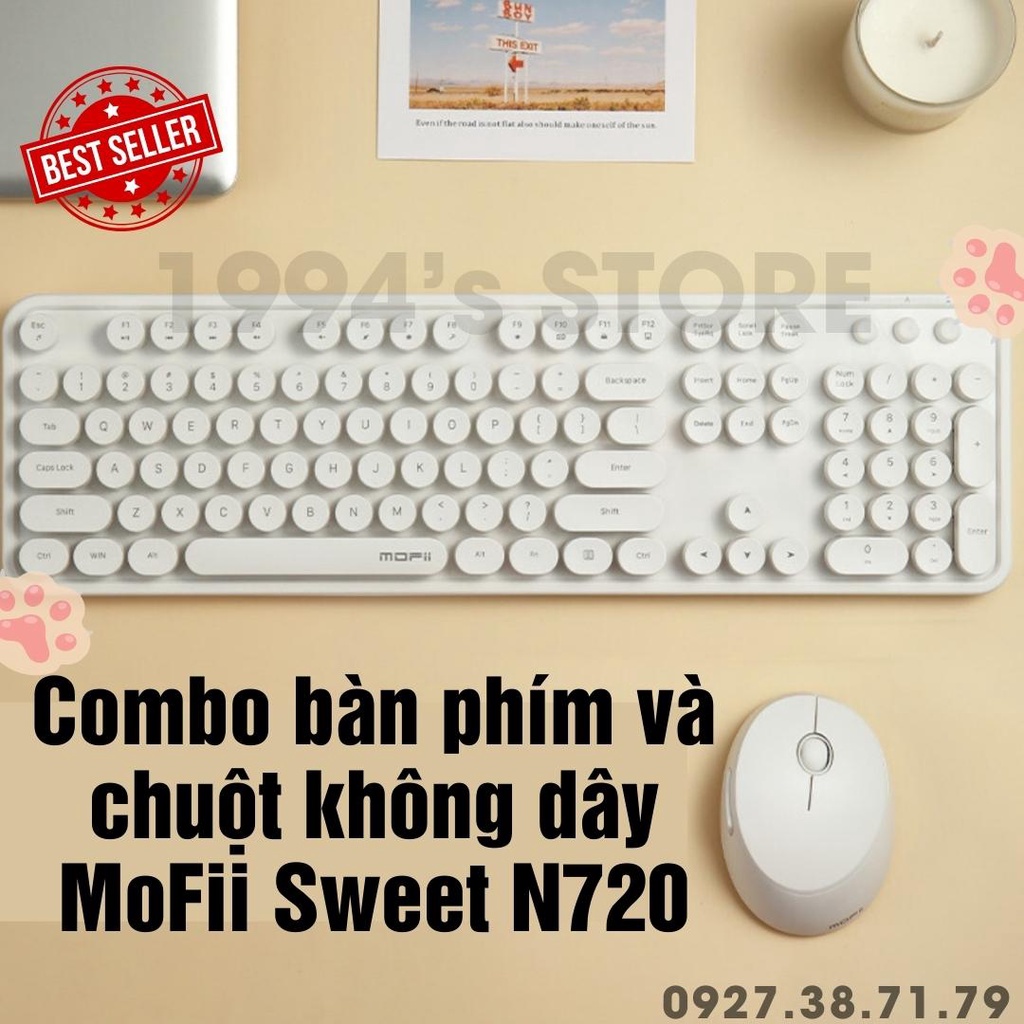 Combo bàn phím giả cơ và chuột không dây MoFii Sweet Mixed - MoFii N720 - Dùng cho Máy tính bàn, Laptop, Tivi, Tablet ..