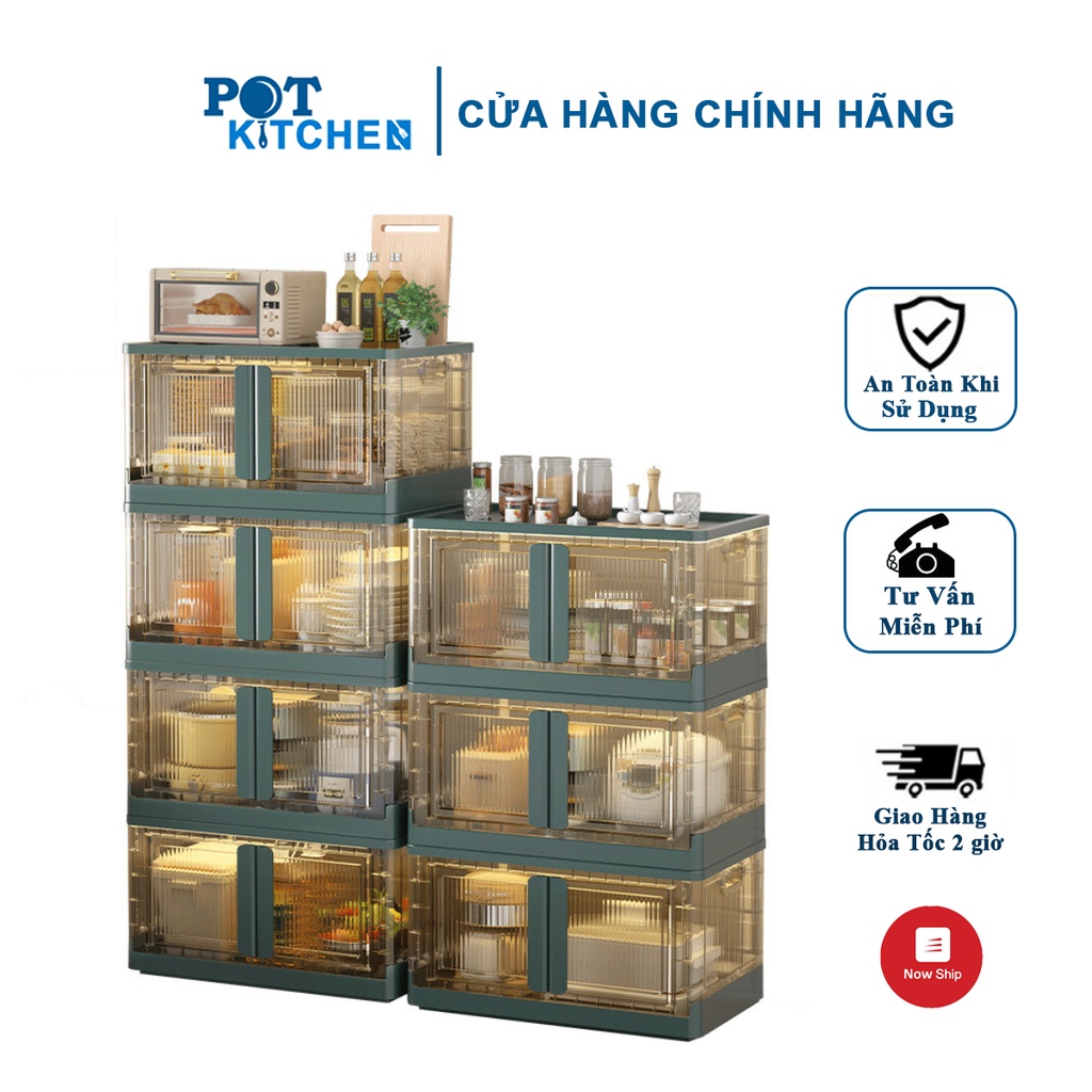 Tủ bếp đựng đồ đa năng gấp gọn Kệ treo tường tủ đứng đựng quần áo sách đồ lưu niệm đồ chơi không cần lắp ráp