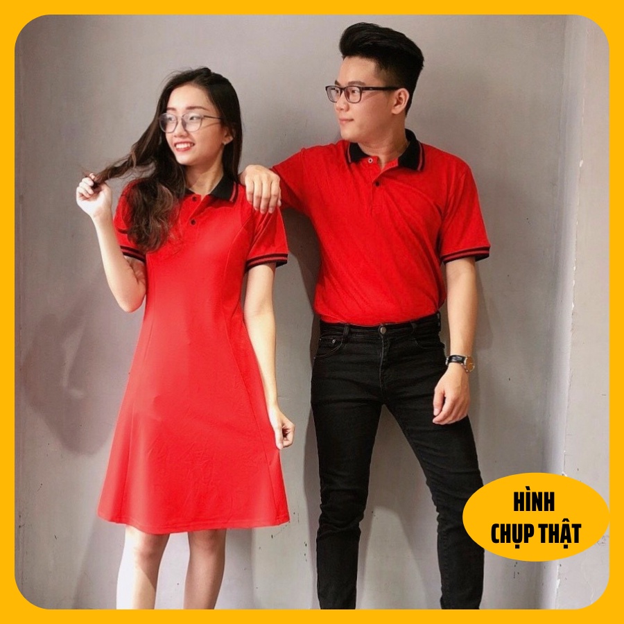 Đồ đôi nam nữ đẹp Set áo váy sơ mi Hàn Quốc dáng dài COUPLE STORE