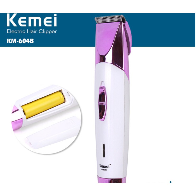 ( TẶNG KÈM PIN) Tông Đơ Cắt Tóc Trẻ Em KEMEI KM-604B Đa Năng