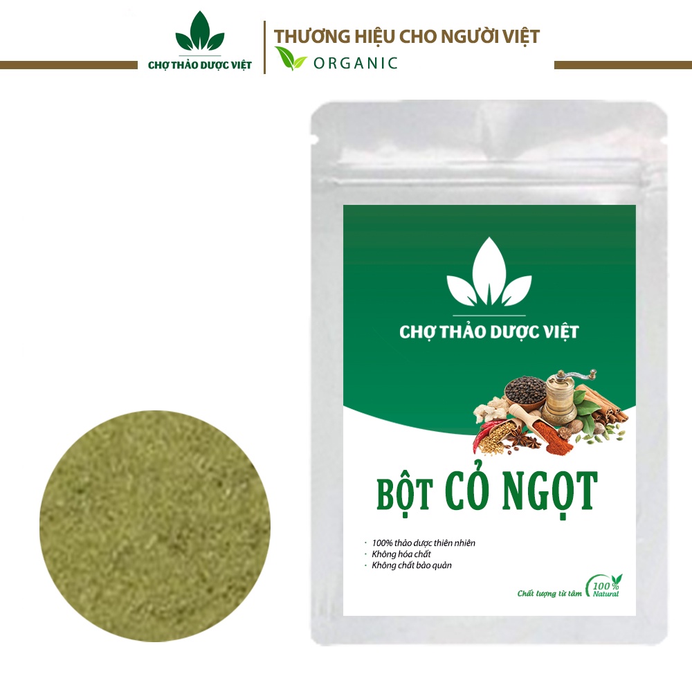 Bột cỏ ngọt sấy lạnh hữu cơ 100g - Chợ Thảo Dược Việt