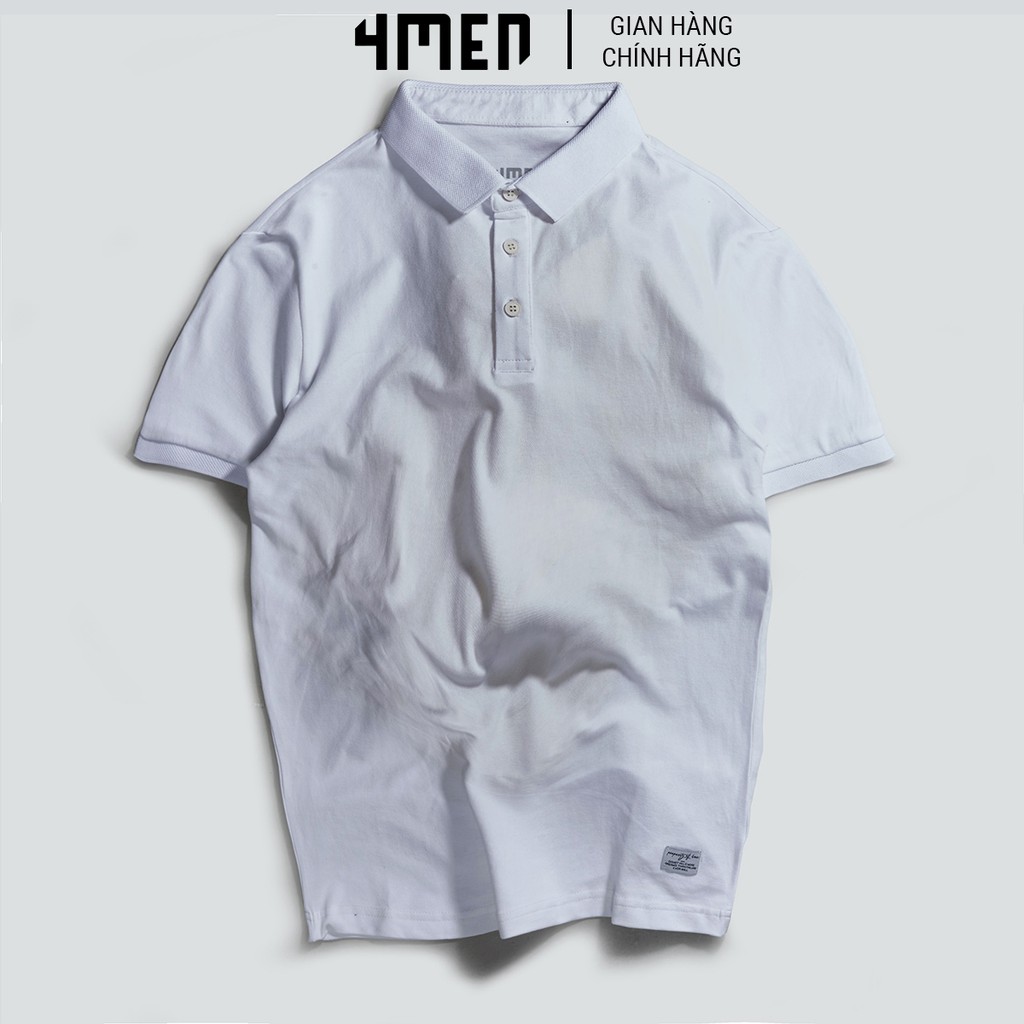 Áo thun polo nam trơn 4MEN PO028 cổ bẻ, ngắn tay, form slimfit, vải cotton cá sấu cao cấp | BigBuy360 - bigbuy360.vn