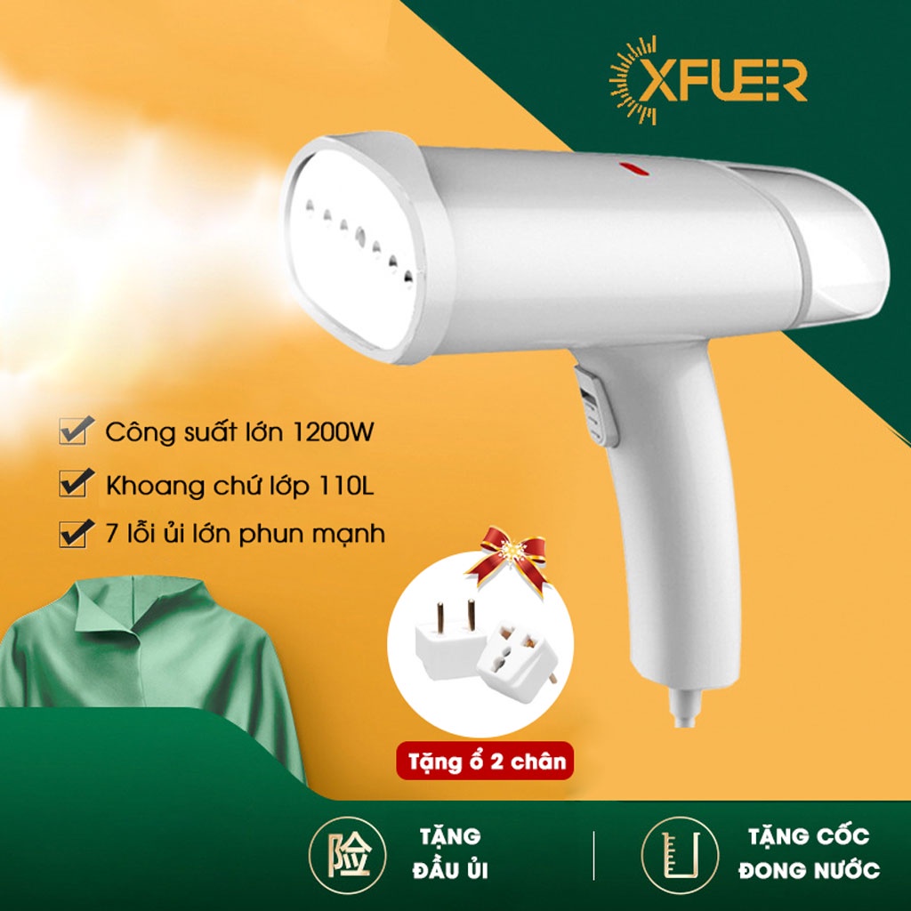 Bàn Là Hơi Nước Cầm Tay XFUER Chính Hãng Công Suất 1200W, Bàn Ủi Du Lịch Nhỏ Gọn, Tiện Dùng (Tặng Ổ Cắm Chuyển 2 Chân)