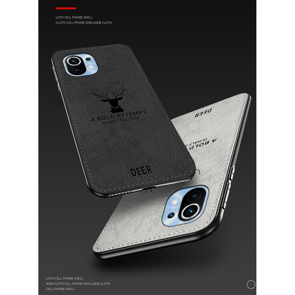 Ốp lưng Xiaomi Mi 11 FREESHIP Từ 50k vân vải hình hươu nai thời trang cao cấp