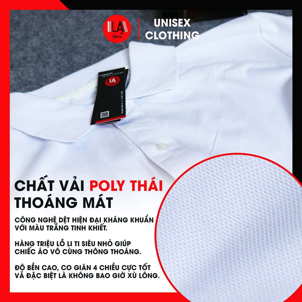 Áo Thun Polo Cổ Trụ Trơn Trắng Đen Unisex Cao Cấp | LẠ STORE