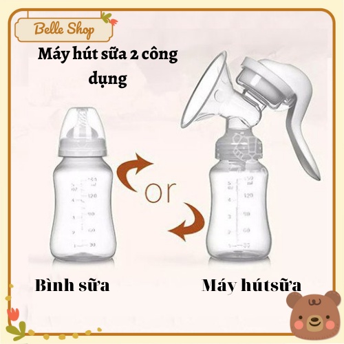 Máy Hút Sữa, Máy Hút Sữa Bằng Tay, Vắt Sữa Cầm Tay Có Bình Sữa 2 Trong 1 Dễ Chịu Cho Mẹ, Tiện Lợi Cho Bé