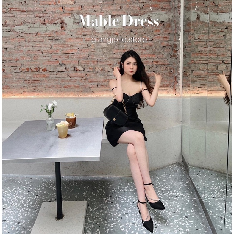 Đầm tafta viền đá hai dây Giangjoile.Store