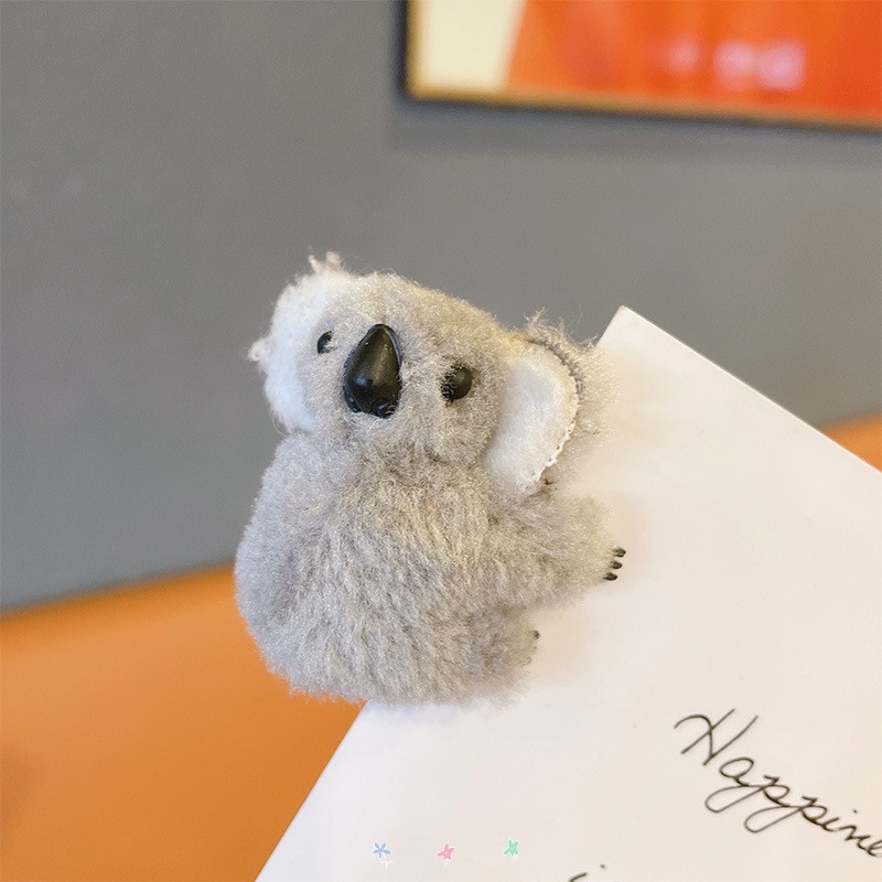 Kẹp Tóc Hình Gấu Koala Bằng Lông Nhung Dễ Thương Xinh Xắn Dành Cho Nữ