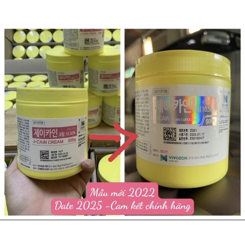 Kem Ủ Te Hàn Quốc J-Cain 10.56% Cream Chính Hãng 500g