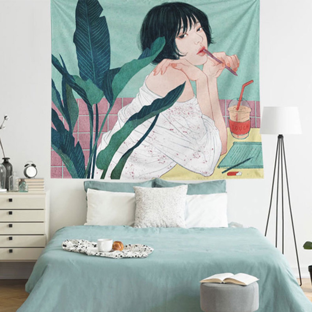 Thảm Trang Trí Tường In Hình Cô Gái Độc Đáo