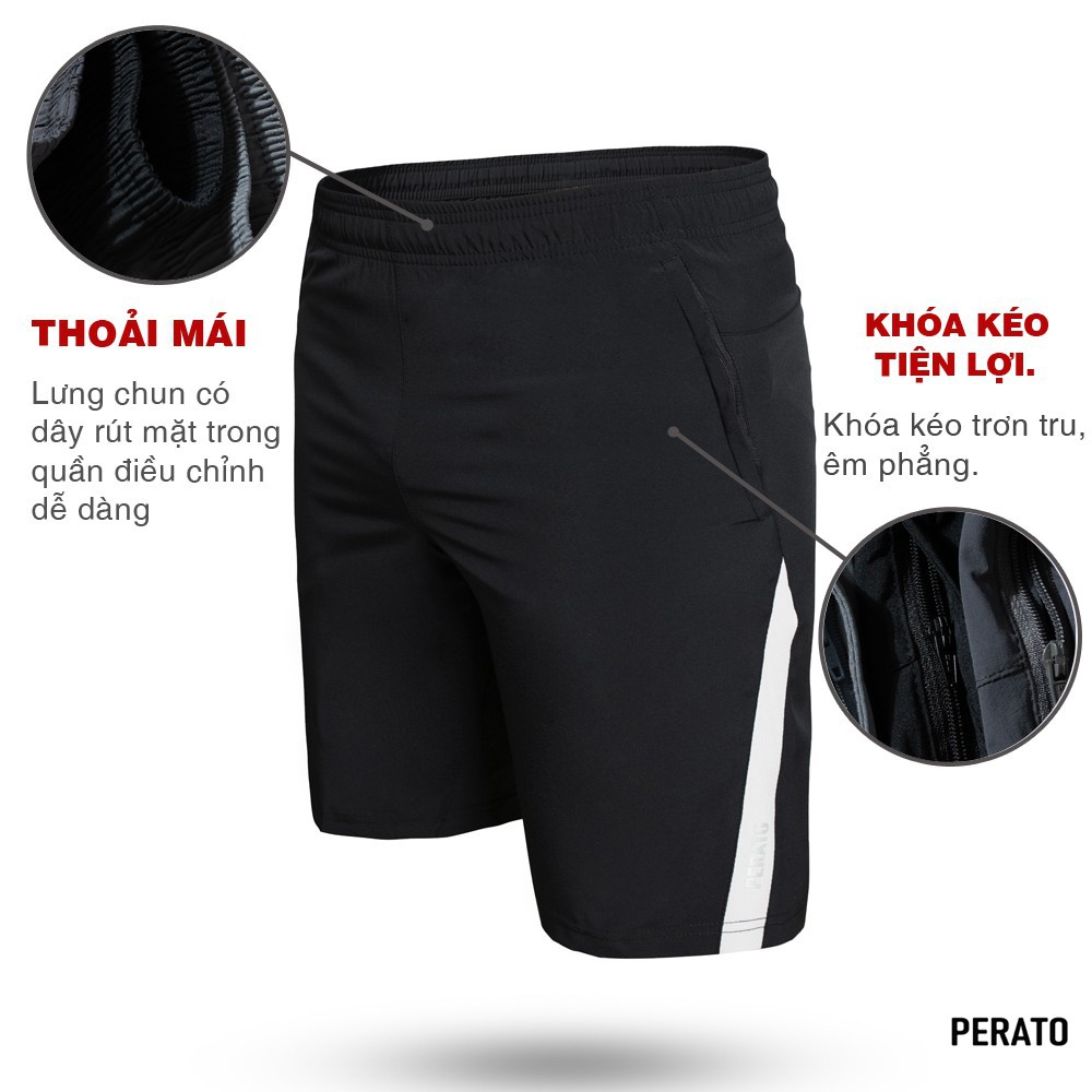 Quần Short Nam PERATO (4 màu), Chất Liệu Vải Gió Thoáng Mát, Ít Nhăn, Bền Màu (QSGP21007-04) | BigBuy360 - bigbuy360.vn