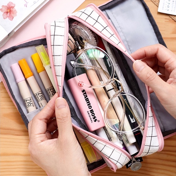 Túi đựng bút bằng vải Canvas nhiều ngăn đa năng sáng tạo