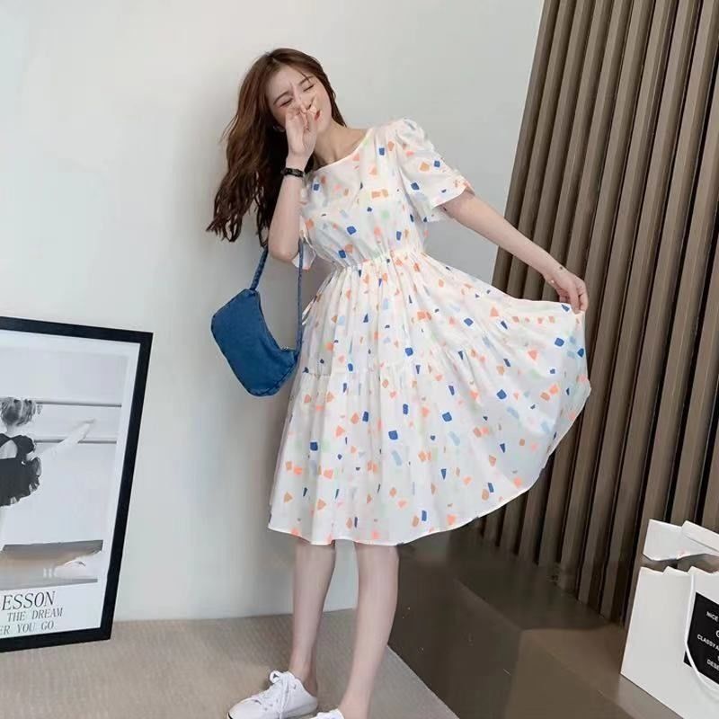 Đầm Chữ a Dáng Rộng Chất Liệu Chiffon In Họa Tiết Hoa Thời Trang Mùa Hè Phong Cách Hàn Quốc Mới Cho Nữ