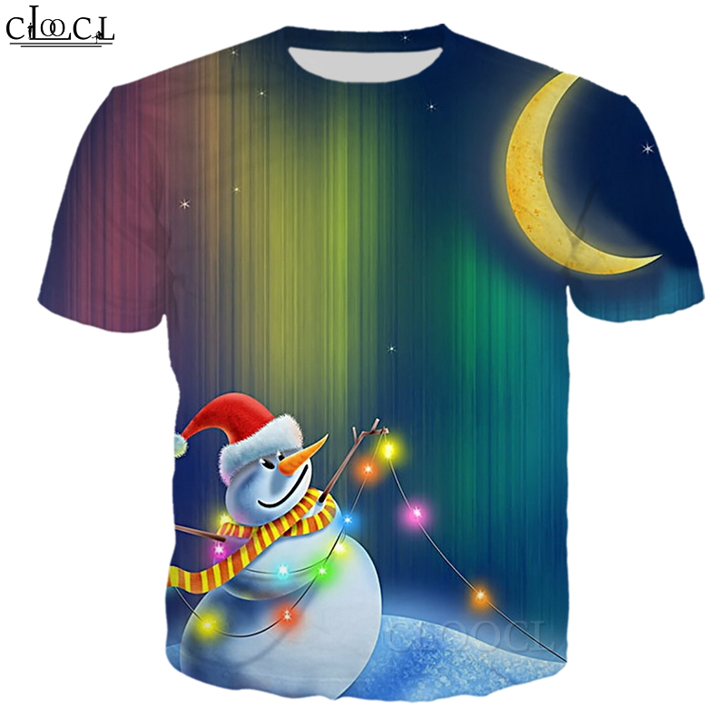 CLOOCL Christmas 3D Print Men Casual T-Shirts