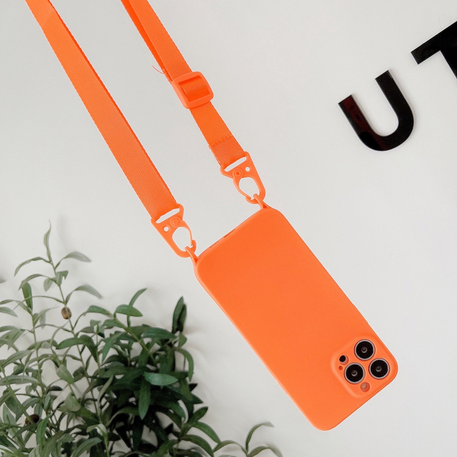 Ốp Điện Thoại Silicon Dẻo Kèm Dây Đeo Chéo Thời Trang Cho iphone 13 12 15 pro max ip 14 pro max iphone 13