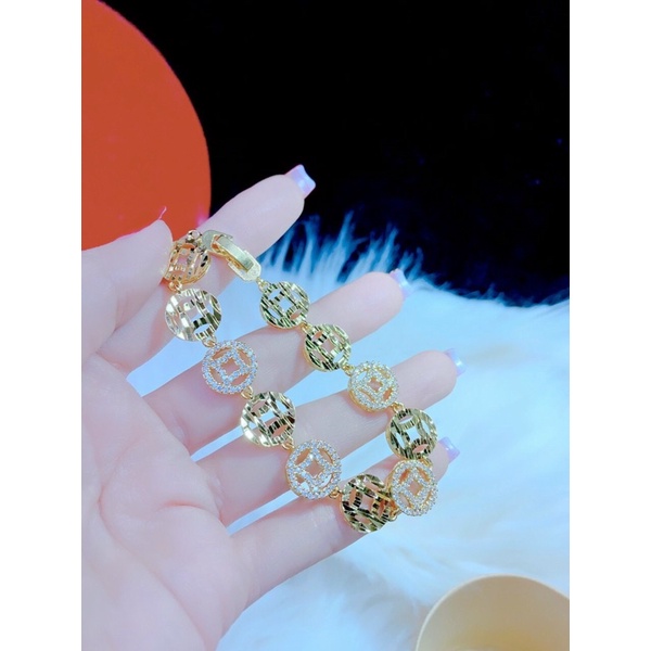 Lắc tay nữ mạ vàng 18 kiểu kim tiền cực đẹp