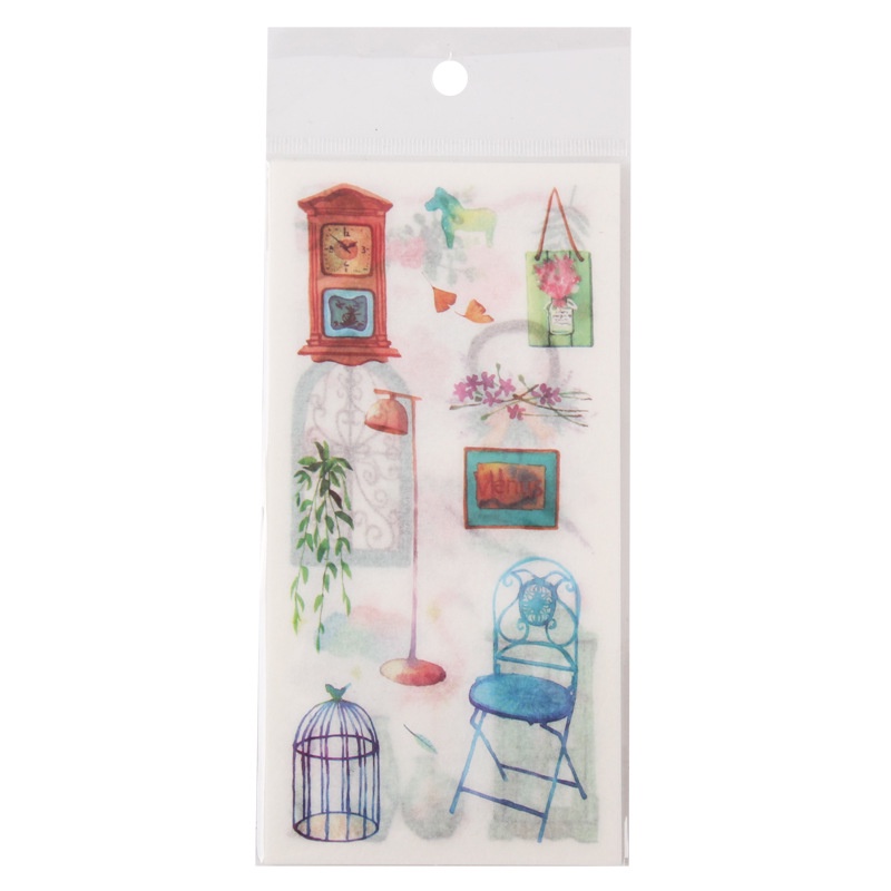 Bộ 6 Miếng Dán Trang Trí Nhật Ký/Nhật Ký Hình Hoa/Động Vật Dễ Thương Diy
