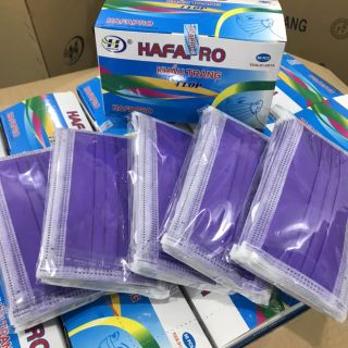 Khẩu trang y tế 4 lớp màu tím Hafapro