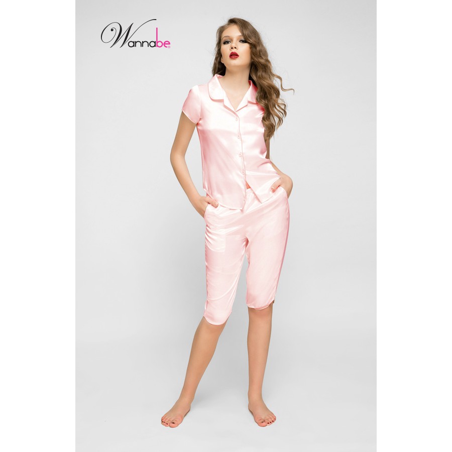 Đồ bộ mặc nhà Wannabe BL38P Pijama nữ quần lửng đơn giản trẻ trung