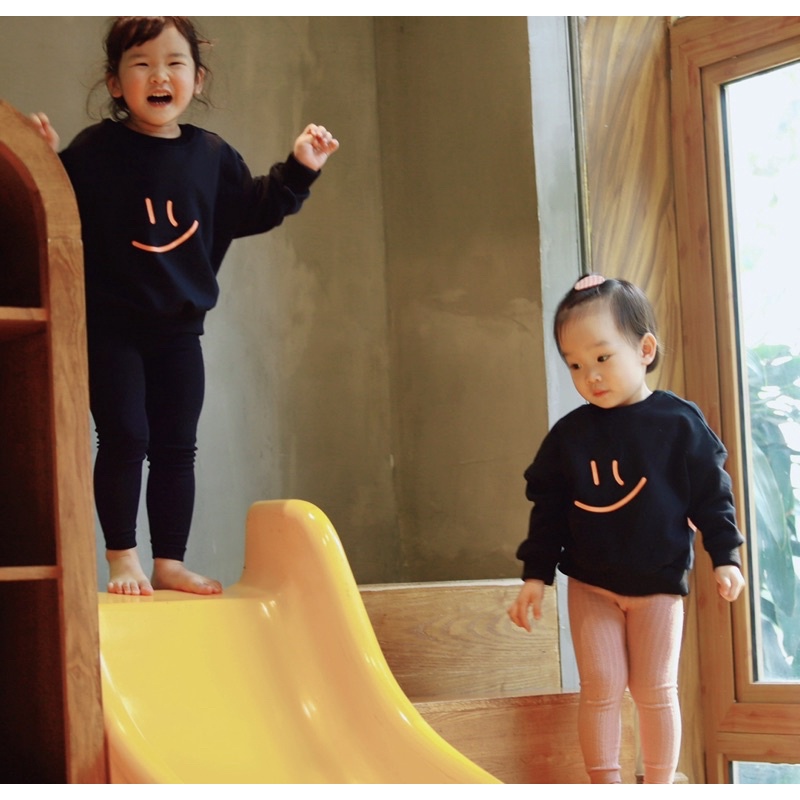 Áo nỉ cho bé BATALA KIDS phong cách Hàn Quốc hoodie mặt cười cho bé trai và bé gái từ 1-6 tuổi (10-22kg)