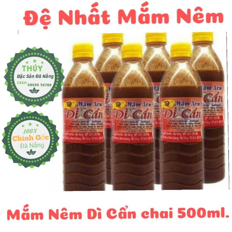 (đệ nhất mắm nêm) MẮM NÊM DÌ CẨN chai 500ml - đặc sản nổi tiếng Đà Nẵng ăn là nghiền