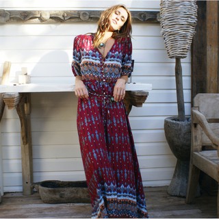 Đầm Maxi Boho Vintage - Váy maxi cao cấp