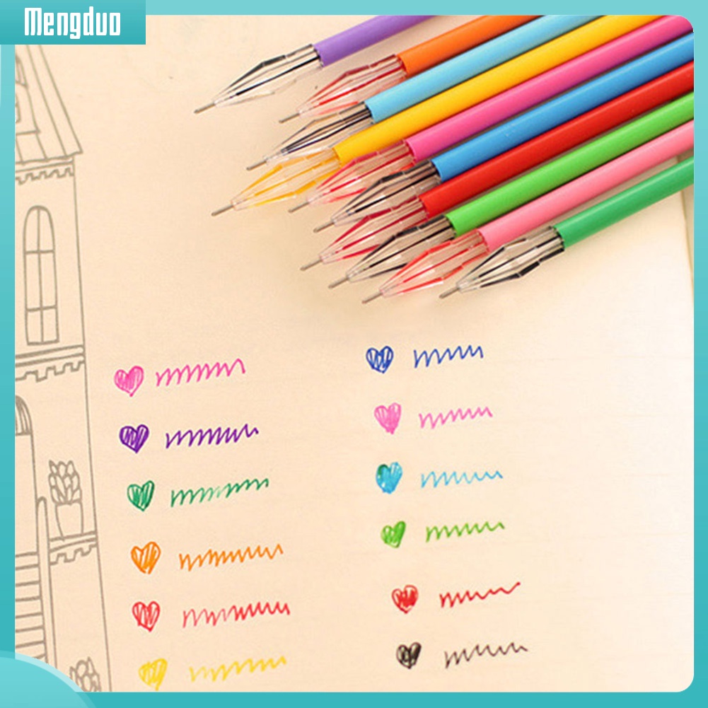 Set 12 ngòi bút mực gel nhiều màu sắc tiện dụng dành cho học sinh