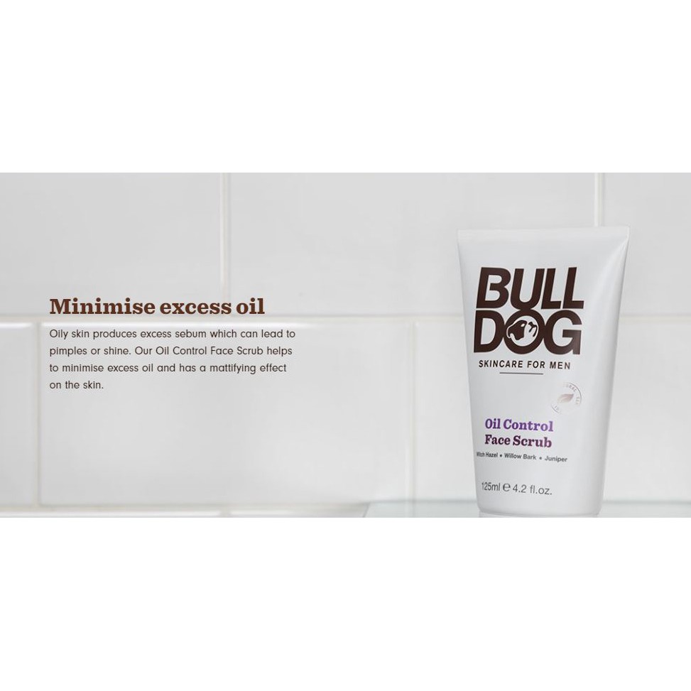 Tẩy Tế Bào Chết Da Mặt Cho Nam BULLDOG Oil Control Face Scrub - 125ml - Hàng Chính Hãng