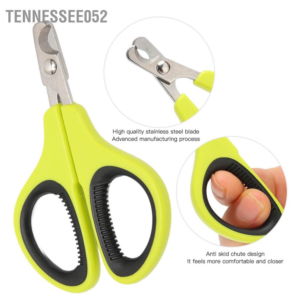 Tennessee052 Pet Nail Clipper Stainless Steel Ergonomics Streamlined Design Claw Trimmer for Small Cats Dogs Green Black