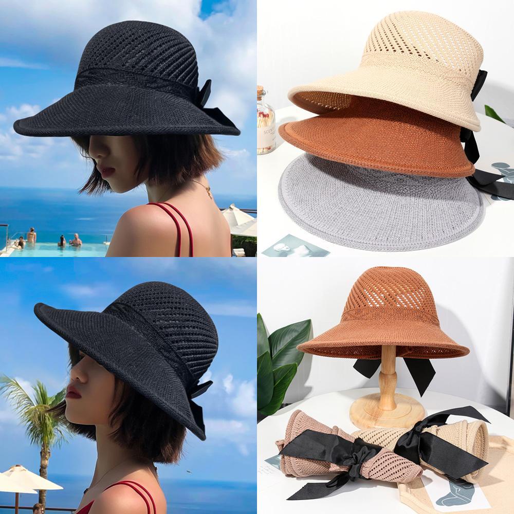SUMU Mũ Đi Biển Chống Nắng Đính Nơ Có Thể Gấp Gọn Tiện Lợi
