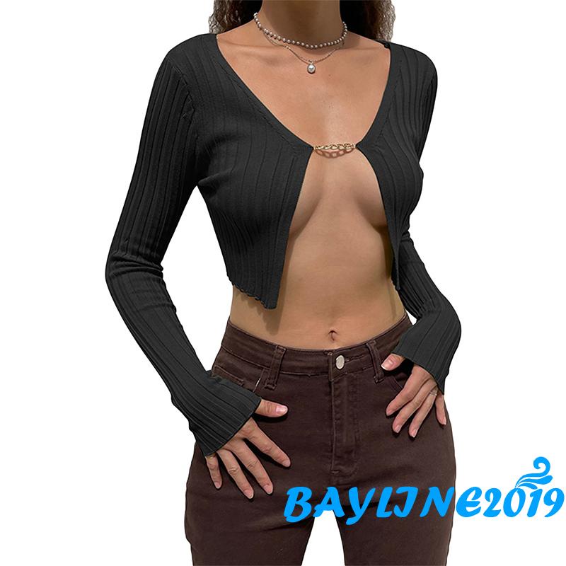 Áo Sơ Mi Dài Tay Cổ Sâu Màu Sắc Thời Trang Dành Cho Nữ