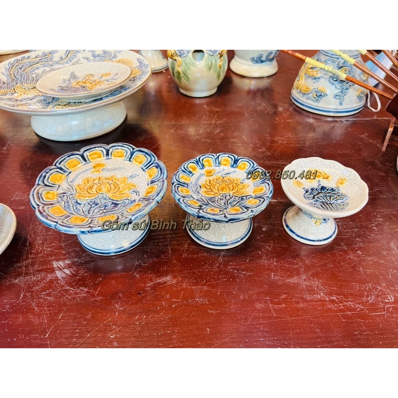 Chân nến thờ men rạn Bát Tràng - hàng loại 1