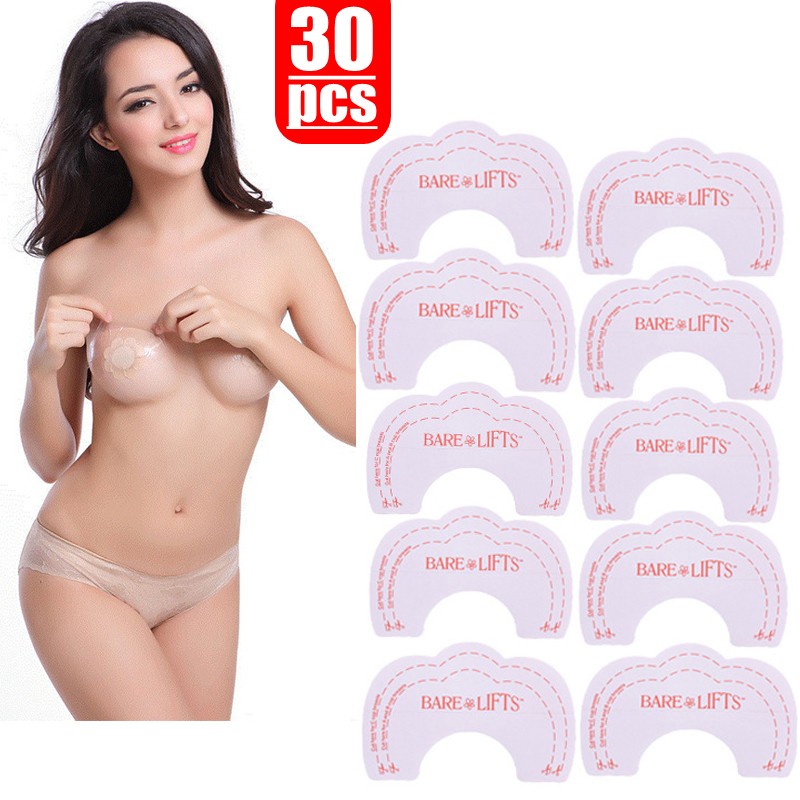 30 Miếng Dán Trong Suốt Hỗ Trợ Nâng Ngực Khi Đi Bơi