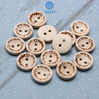 Set 100 Nút Gỗ Hình Trái Tim Làm Đồ Thủ Công