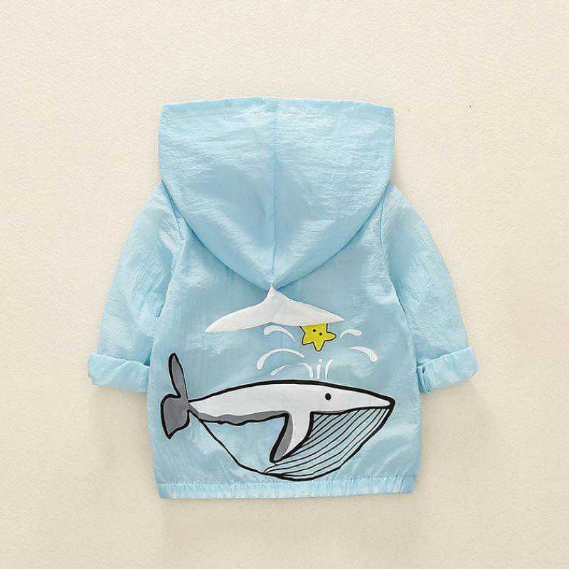 🌸SĂN SALE ĐÓN HÈ🏵️ Áo khoác chống nắng vải đũi hình cá voi dễ thương cho bé 10-40kg