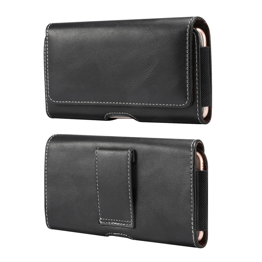 Túi đeo thắt lưng đựng điện thoại da cừu phiên bản nằm ngang cổ điển phổ thông dành cho nam | BigBuy360 - bigbuy360.vn