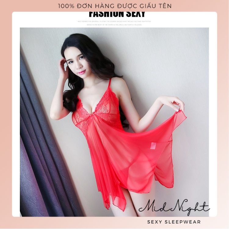 Váy Ngủ Nữ Sexy Hai Dây Chất Liệu Ren Trong Suốt - Đồ Lót Gợi Cảm Quyến Rũ Khiêu Gợi Đầy Dục Vọng Mid Night Sexy | BigBuy360 - bigbuy360.vn