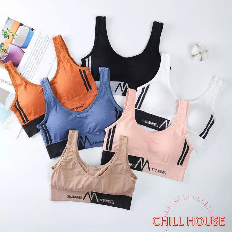 MẪU MỚI-Áo bra tập gym, yoga dáng croptop, BRA M cá tính (cotton) - CHILLHOUSE