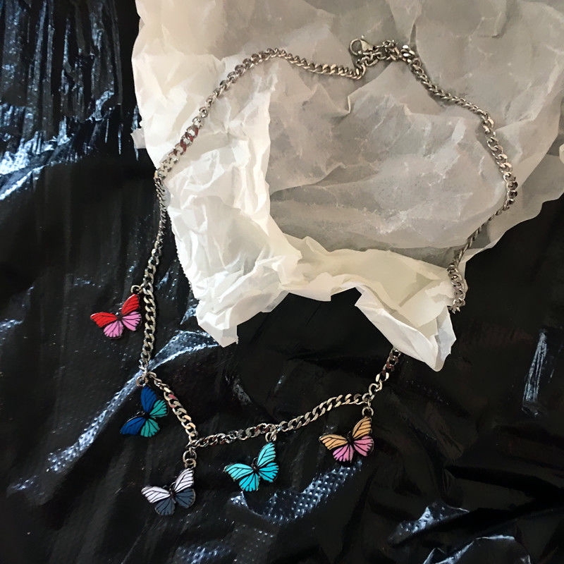 Dây Chuyền Mặt Hình Bươm Bướm Nhiều Màu Sắc Xinh Xắn 22326