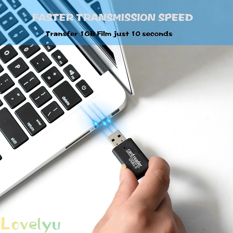 【LOVELYU】Mini Portable /USB 2.0 High Speed Micro SD TF /T-Flash Memory Card Reader Adapter/【Good Quality】