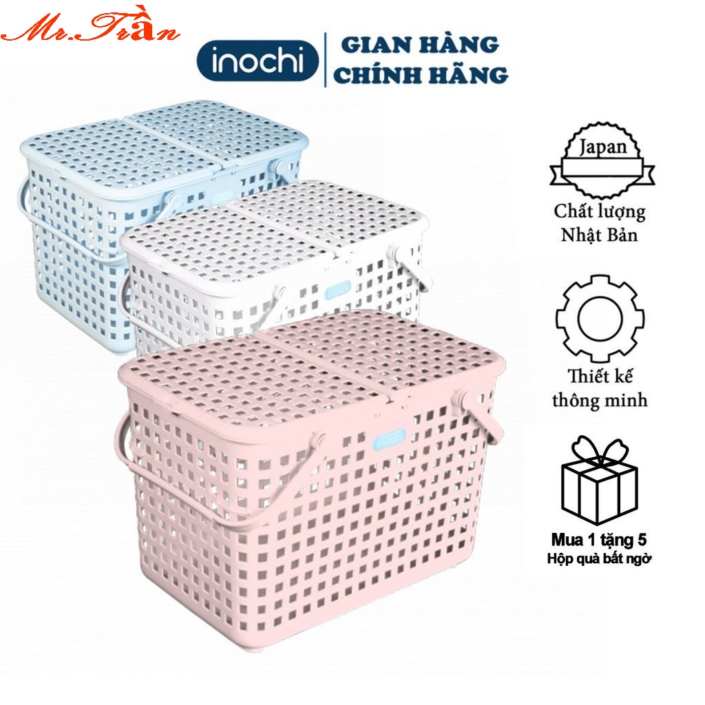 Giỏ nhựa cao cấp Inochi đựng đồ sơ sinh cho mẹ và bé