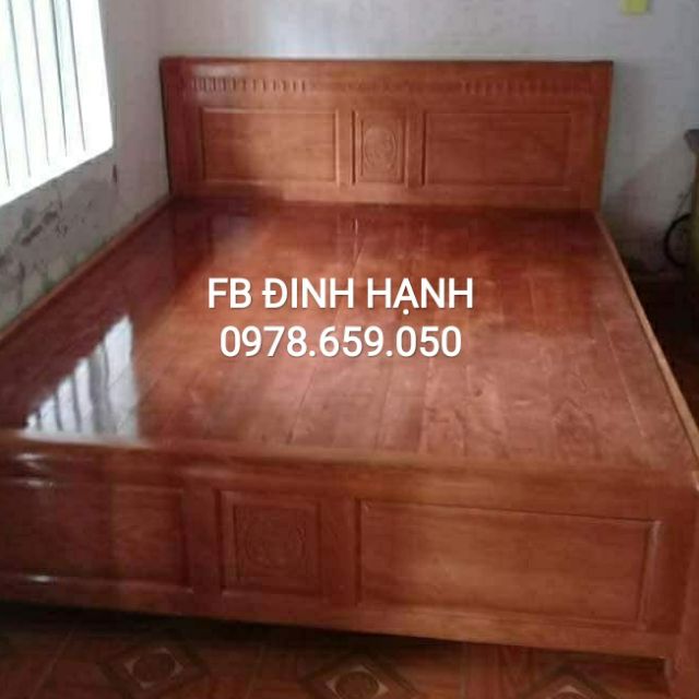 Giường gỗ sồi dát liền