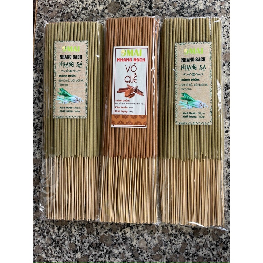 Nhang Sạch Từ Thảo Mộc 100% Tự Nhiên Không Hoá Chất, Ít Khói Hương Sả, Quế