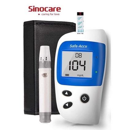 Que Thử Đường Huyết Hộp 50 Que Safe Accu 2 Tặng Kèm 50 Kim Chính Hãng Sinocare