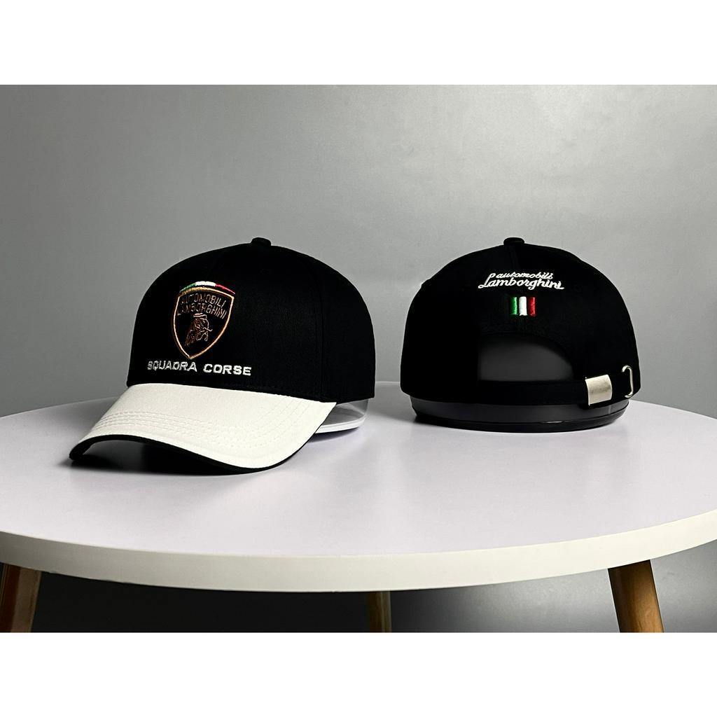 Mũ lưỡi trai, Nón kết mix đen trắng thêu logo Lambo siêu HOT, Full hộp.