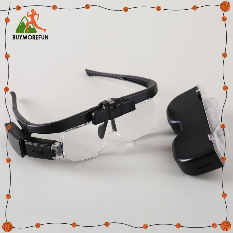 Kính Lúp Đeo Đầu Phóng Đại Có Đèn LED 4 Lens