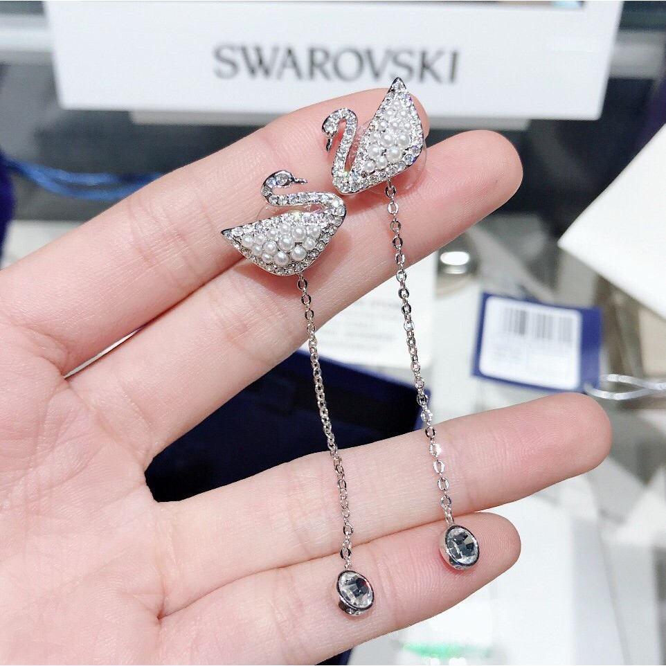 SWAROVSKI Bông Tai Thiên Nga Đính Đá Sang Trọng 5429270